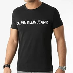 Acheter 😍 Tee 👚 Shirt Basic Institutional Logo 7855 Noir de Calvin Klein 💯