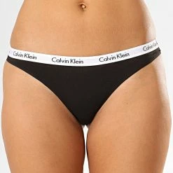 Bon marché 😀 Lot De 3 Strings Femme QD3587E Noir Blanc de Calvin Klein ❤️ -Calvin Klein Soldes Magasin calvin klein 194673 000QD3587E WZB 20190828T162303 02