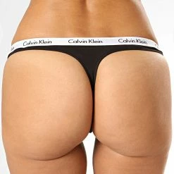 Bon marché 😀 Lot De 3 Strings Femme QD3587E Noir Blanc de Calvin Klein ❤️ -Calvin Klein Soldes Magasin calvin klein 194673 000QD3587E WZB 20190828T162304 03
