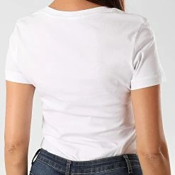 Meilleur prix 🔥 Tee 👕 Shirt Femme CK Embroidery 2883 Blanc de Calvin Klein 👍 -Calvin Klein Soldes Magasin calvin klein 202933 J20J212883 YAF 20191107T141941 04