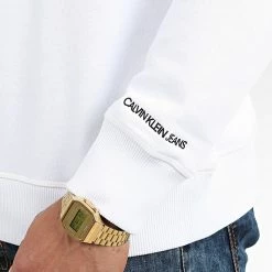 Vente flash 😉 Sweat Crewneck CK Essential 4536 Blanc de Calvin Klein 👍 -Calvin Klein Soldes Magasin calvin klein 204236 J30J314536 YAF 20191120T093901 04