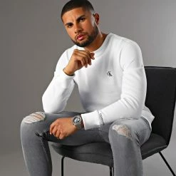 Vente flash 😉 Sweat Crewneck CK Essential 4536 Blanc de Calvin Klein 👍 -Calvin Klein Soldes Magasin calvin klein 204236 J30J314536 YAF NOOS TPDT 20211112T074546 05