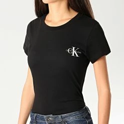 Budget ✨ Lot De 2 Tee 👕 Shirts Femme Slim 4364 Blanc Noir de Calvin Klein ⭐ -Calvin Klein Soldes Magasin calvin klein 210670 J20J214364 0K4 20200130T150307 04