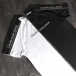 Meilleur prix 💯 Tee 👕 Shirt A Bandes Logo Tape Shoulder 5983 Noir de Calvin Klein 😀 -Calvin Klein Soldes Magasin calvin klein 227174 J30J315983 BAE TPDT 20210208T081835 05