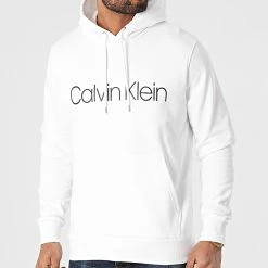 Le moins cher 👍 Sweat Capuche 4060 Blanc de Calvin Klein 👍