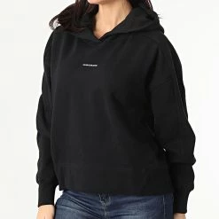 De gros 🤩 Sweat Capuche Femme Micro Branding 5462 Noir de Calvin Klein 👏