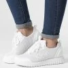 Budget 🎁 Baskets Femme Runner Lace Up Mesh 0165 Bright White de Calvin Klein 🛒