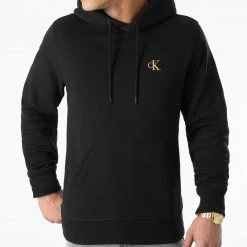 Promo 😍 Sweat Capuche 9789 Noir Doré de Calvin Klein ✔️