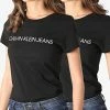 Offres ⭐ Lot De 2 Tee 👚 Shirts Femme Institutional Logo 6466 Noir de Calvin Klein 😀