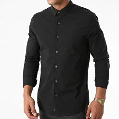 Meilleur prix 🔔 Chemise Manches Longues CK Chest Logo 9065 Noir de Calvin Klein 🛒 -Calvin Klein Soldes Magasin calvin klein 270272 J30J319065 BEH 20210621T092112 03