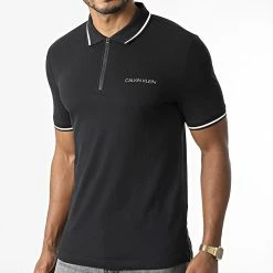 Coupon ⌛ Polo Manches Courtes 7420 Noir de Calvin Klein 🔔
