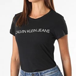Meilleur prix 😀 Lot De 2 Tee 👚 Shirts Femme Institutional Logo 6466 Noir Gris Anthracite de Calvin Klein ⭐ -Calvin Klein Soldes Magasin calvin klein 275523 J20J216466 PCK 20210804T112144 02