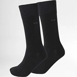 Vente flash ✨ Lot De 2 Paires De Chaussettes 701218631 Noir de Calvin Klein ⌛