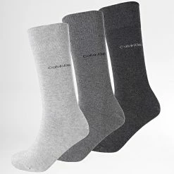 Budget 🧨 Lot De 3 Paires De Chaussettes 701218710 Gris Chiné de Calvin Klein ⭐