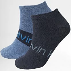 De gros ✨ Lot De 2 Paires De Chaussettes 701218712 Bleu de Calvin Klein 🎉