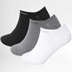 Coupon 🎁 Lot De 3 Paires De Chaussettes 701218717 Noir Blanc Gris de Calvin Klein 🎉