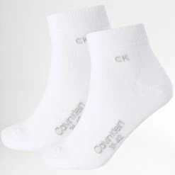 Promo 🌟 Lot De 2 Paires De Chaussettes 701218706 Blanc de Calvin Klein 😀
