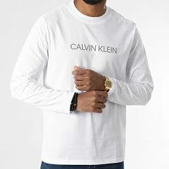 Coupon 😉 Tee 👕 Shirt Manches Longues Réfléchissant GMF1K200 Blanc de Calvin Klein 🔥 -Calvin Klein Soldes Magasin calvin klein 280041 00GMF1K200 540 20210824T162958 03