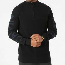 Sortie ⭐ Pull Col Zippé Two Tone Structure 7463 Noir de Calvin Klein 🌟 -Calvin Klein Soldes Magasin calvin klein 280736 K10K107463 BEH 20210825T120011 03