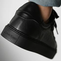 Bon marché ⭐ Baskets Low Top Lace Up 0282 Black Mono de Calvin Klein 🎉 -Calvin Klein Soldes Magasin calvin klein 282237 HM0HM00282 0GK 20210909T150914 04