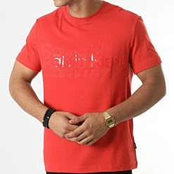 Grosses soldes 😀 Tee 👕 Shirt Multi Logo 7606 Rouge Brique de Calvin Klein ⭐ -Calvin Klein Soldes Magasin calvin klein 282733 K10K107606 XNH 20210909T144616 03