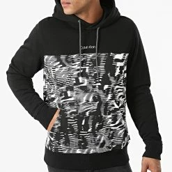 Bon marché 🎉 Sweat Capuche Allover Print 7893 Noir Blanc de Calvin Klein ✨ -Calvin Klein Soldes Magasin calvin klein 288641 K10K107893 0K5 20211015T163214 03