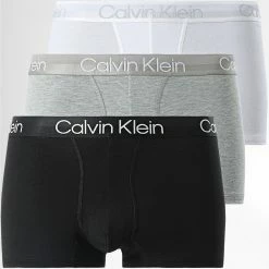 Acheter 💯 Lot De 3 Boxers Modern Structure 2970 Noir Blanc Gris Chiné de Calvin Klein 🧨