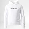 Grosses soldes 😀 Sweat Capuche Enfant Institutional Logo 0163 Blanc de Calvin Klein 🤩