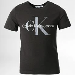 Coupon ❤️ Tee 👕 Shirt Enfant Monogram 0267 Noir de Calvin Klein 👏