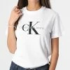 Budget 🔥 Tee 👕 Shirt Femme Core Monogram 9142 Blanc de Calvin Klein 🤩