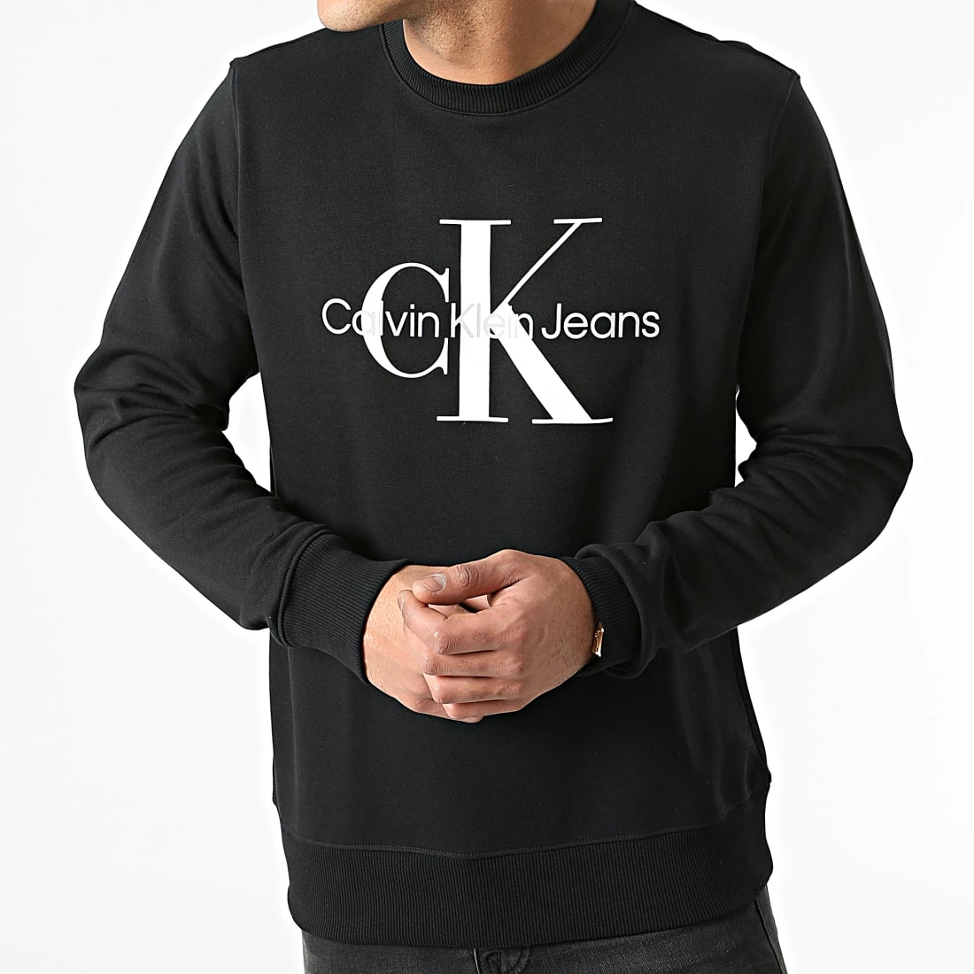 Grosses soldes ✔️ Sweat Crewneck Core Monogram 0933 Noir de Calvin Klein 🌟 3 Grosses soldes ✔️ Sweat Crewneck Core Monogram 0933 Noir de Calvin Klein 🌟 – Image 3