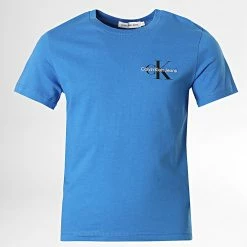 Tout neuf 🤩 Tee 👚 Shirt Enfant Chest Monogram 1231 Bleu de Calvin Klein 🎁