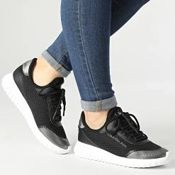 Coupon 🤩 Baskets Femme Runner Lace Up 👟 Sneaker 0607 Black de Calvin Klein ⌛ -Calvin Klein Soldes Magasin calvin klein 292504 YW0YW00607 BDS 20211203T155248 03