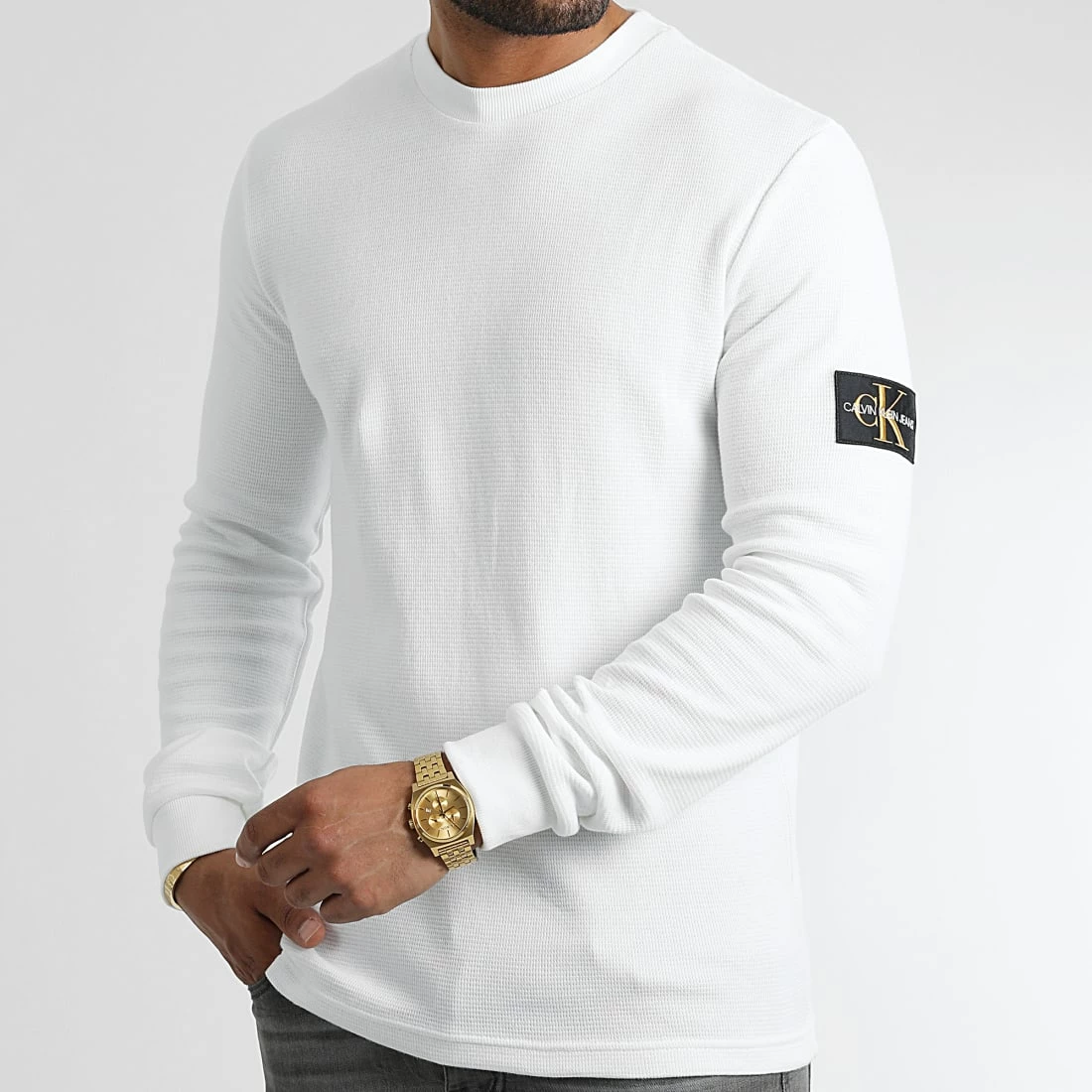 Meilleure affaire ⭐ Sweat Crewneck J30J321598 Blanc de Calvin Klein 👏 3 Meilleure affaire ⭐ Sweat Crewneck J30J321598 Blanc de Calvin Klein 👏 – Image 3