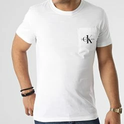 Sortie ✨ Tee 👚 Shirt Poche J30J320936 Blanc de Calvin Klein ⭐ -Calvin Klein Soldes Magasin calvin klein 293718 J30J320936 YAF NOOS 20211202T154732 03