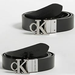 Budget 🎉 Ceinture Réversible Femme Mono Hardware 8973 Noir de Calvin Klein 🌟