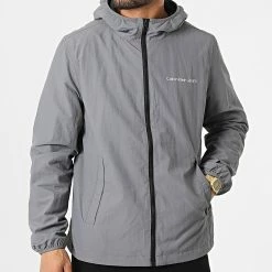 De gros ✨ Veste Zippée Capuche Institutional Logo 0329 Gris de Calvin Klein 🛒 -Calvin Klein Soldes Magasin calvin klein 294880 J30J320329 PTP 20211214T155207 03
