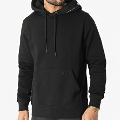 Meilleure vente ✔️ Sweat Capuche Repeat Logo 9701 Noir de Calvin Klein 🎁