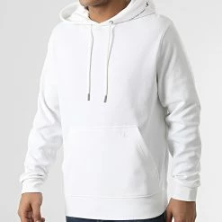 Promo ✔️ Sweat Capuche Repeat Logo 9701 Blanc de Calvin Klein 🎁