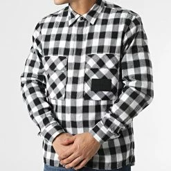 De gros 🎁 Surchemise A Carreaux Buffalo Check 0345 Noir Blanc de Calvin Klein 😀 -Calvin Klein Soldes Magasin calvin klein 295662 J30J320345 BEH 20211217T162917 03