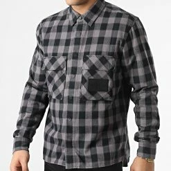De gros 💯 Surchemise A Carreaux Buffalo Check 0345 Noir Gris Anthracite de Calvin Klein 👍