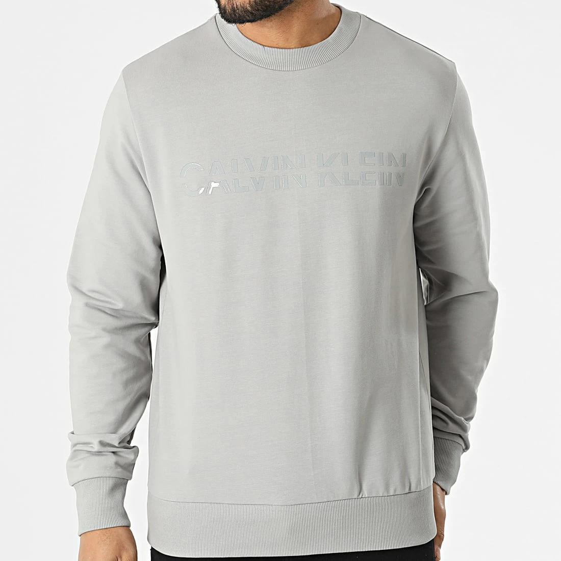 Offres 🎉 Sweat Crewneck Matt Shine Split Logo 8029 Gris de Calvin Klein 😀 3 Offres 🎉 Sweat Crewneck Matt Shine Split Logo 8029 Gris de Calvin Klein 😀 – Image 3