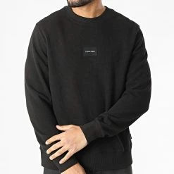Offres 🎉 Sweat Crewneck Textured Grid 8055 Noir de Calvin Klein 🤩 -Calvin Klein Soldes Magasin calvin klein 295770 K10K108055 BEH 20211220T161944 03