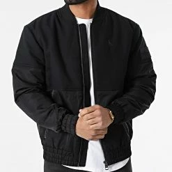 Meilleure affaire 🛒 Veste Zippée Mix Media Bomber 9890 Noir de Calvin Klein 🔥 -Calvin Klein Soldes Magasin calvin klein 296704 J30J319890 BEH 20220104T161327 03