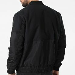 Meilleure affaire 🛒 Veste Zippée Mix Media Bomber 9890 Noir de Calvin Klein 🔥 -Calvin Klein Soldes Magasin calvin klein 296704 J30J319890 BEH 20220104T161329 04