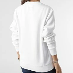 Meilleure vente 🤩 Sweat Crewneck Femme Coordinates 8052 Blanc de Calvin Klein 🎁 -Calvin Klein Soldes Magasin calvin klein 297164 K10K108052 YAF 20220103T161653 04