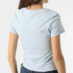 Meilleur prix 😉 Lot De 2 Tee 👚 Shirts Femme 9734 Blanc Bleu Clair de Calvin Klein 🌟 -Calvin Klein Soldes Magasin calvin klein 297636 J20J216466 C1U 20220201T154651 04