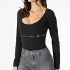 Vente flash 🎁 Body Manches Longues Femme 7716 Noir de Calvin Klein 😍