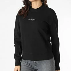 Top 10 👍 Sweat Crewneck Femme 7734 Noir de Calvin Klein 🧨