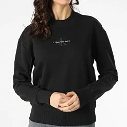 Top 10 👍 Sweat Crewneck Femme 7734 Noir de Calvin Klein 🧨 -Calvin Klein Soldes Magasin calvin klein 297664 J20J217734 BEH 20220128T100148 03
